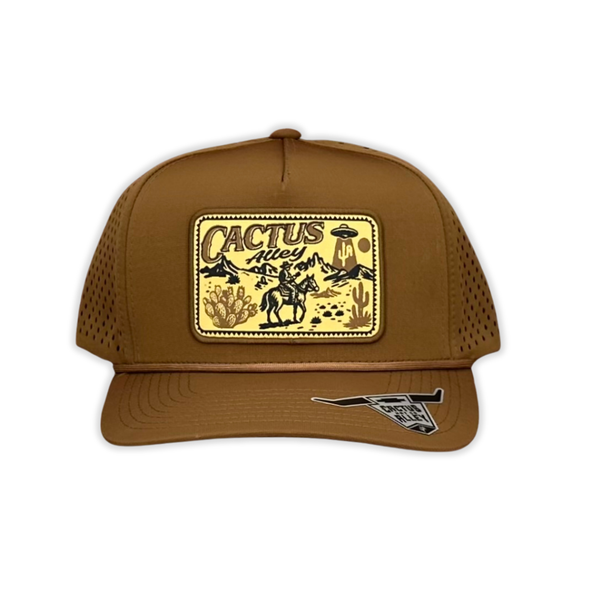 "Space Cowboy" - CA Caramel Laser Holes/ Caramel Rope, Snapback Cap