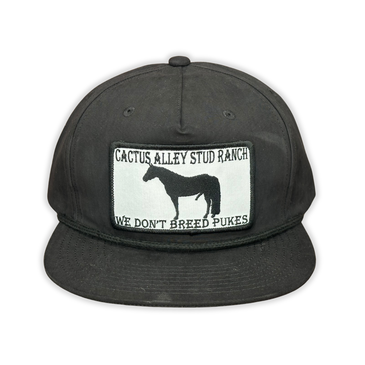 "Stud Ranch" - CA 256 Black/ Black Rope, Snapback Cap