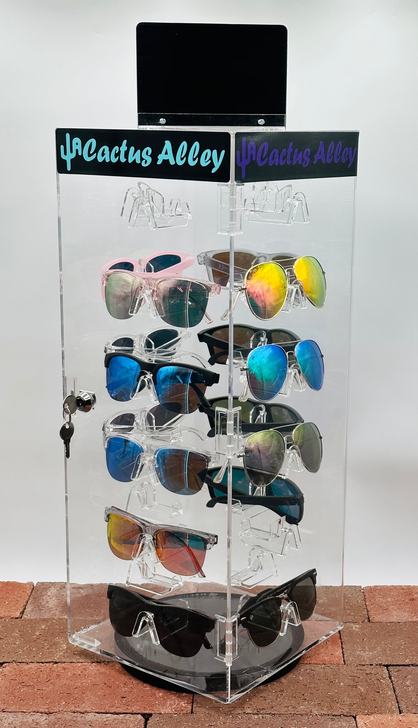 LOCKABLE SUNGLASSES DISPLAY CASE (available for purchase or FREE with purchase of 48 pairs of sunglasses)