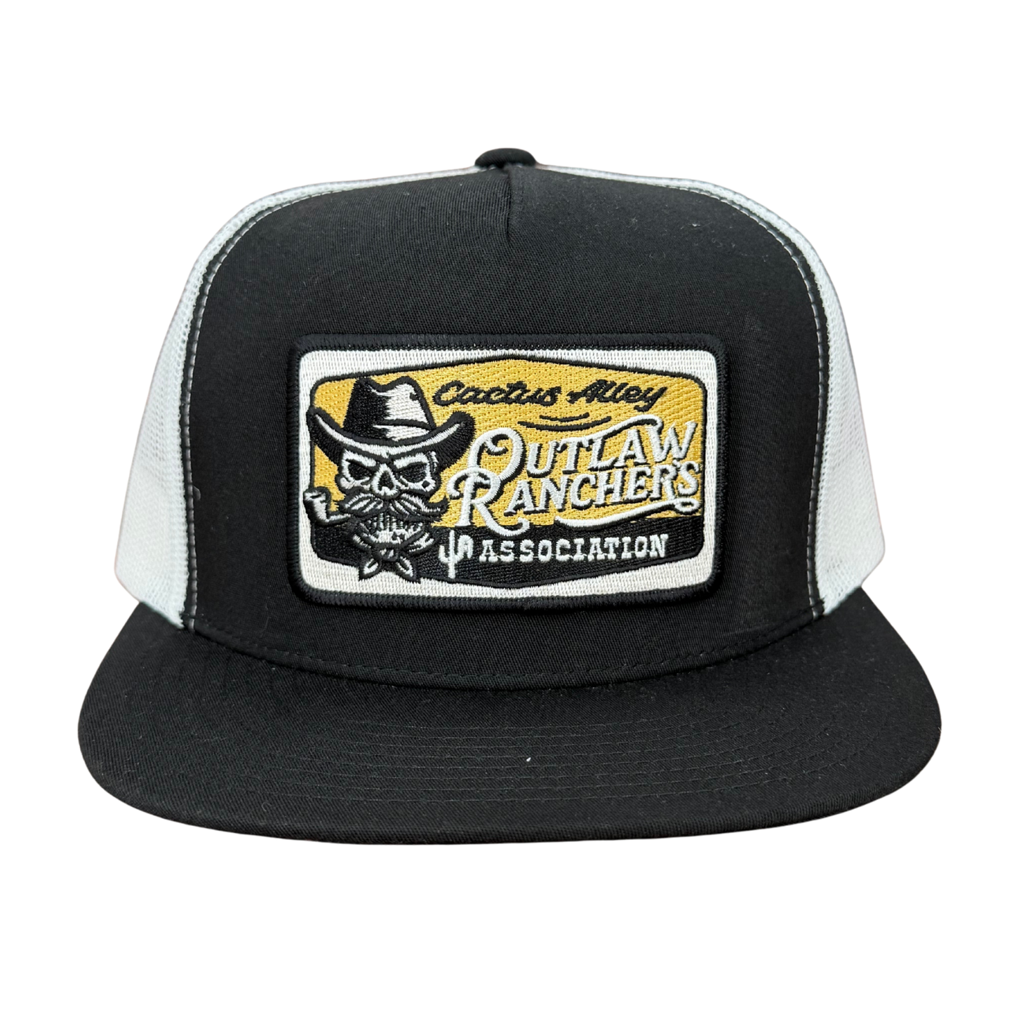"Tan Rancher" - 6006 Black/ White Mesh, Snapback Cap