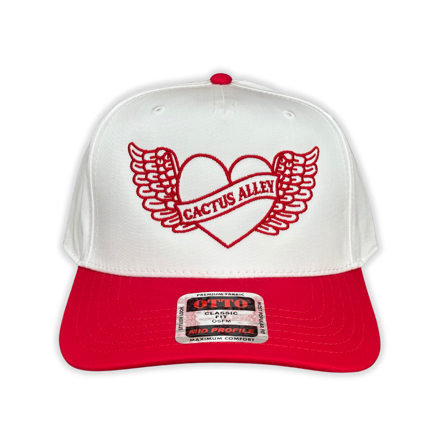 "The Hope" - OTTO Mid Profile Red Bill/ White, Snapback Cap