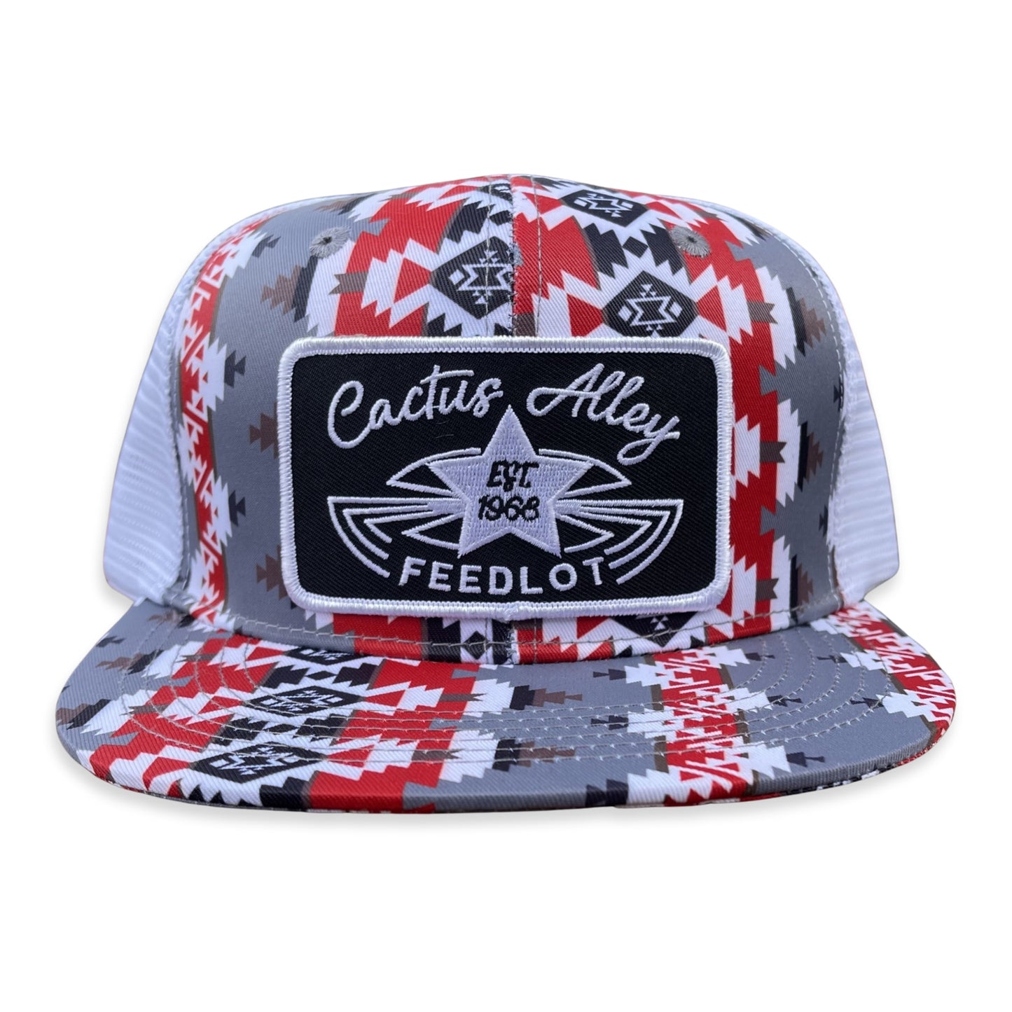"Waylon"- CA Red/ White Aztec, Snapback Cap (WESA JAN 2024)