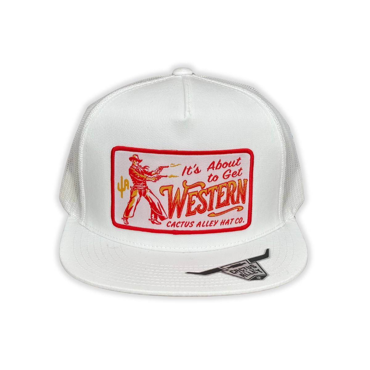 "Western" - 6006 White/ White Mesh, Snapback Cap