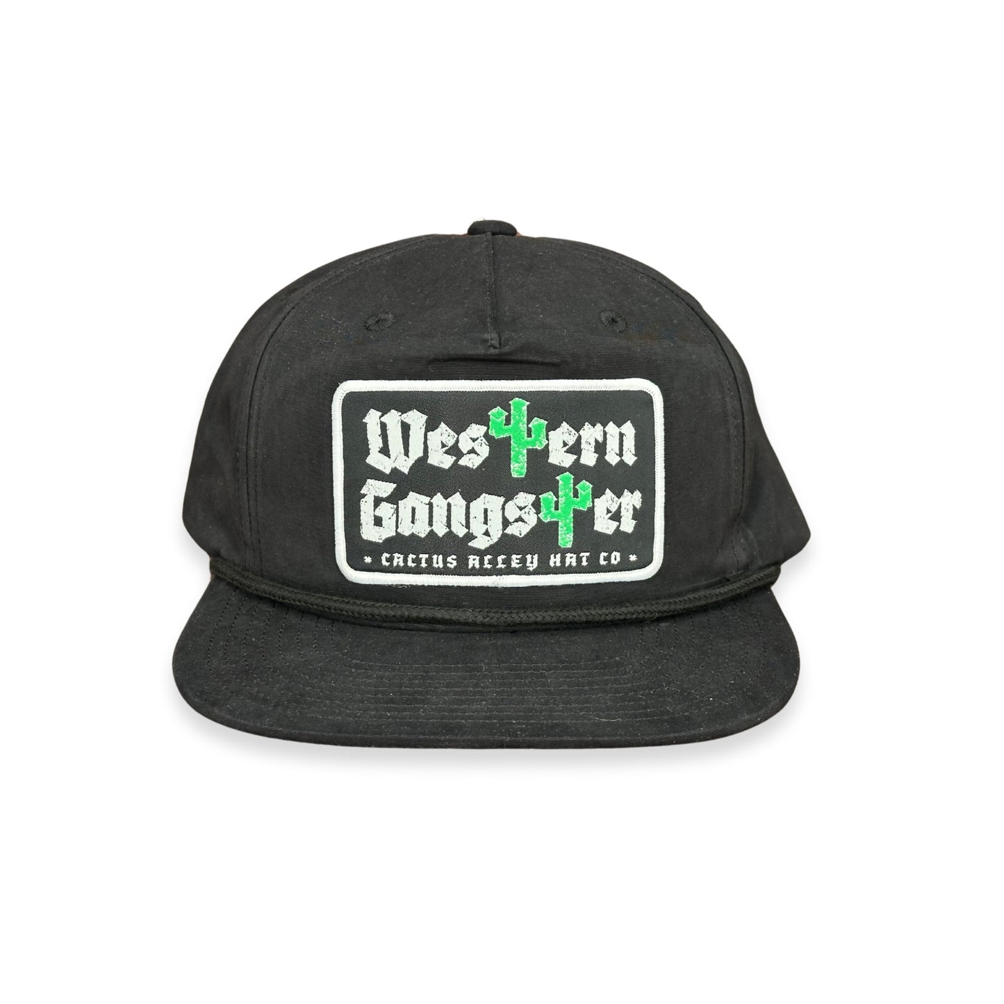 "Western Gangster-BLK"- CA 256 Black/ Black Rope, Snapback Cap (2025)