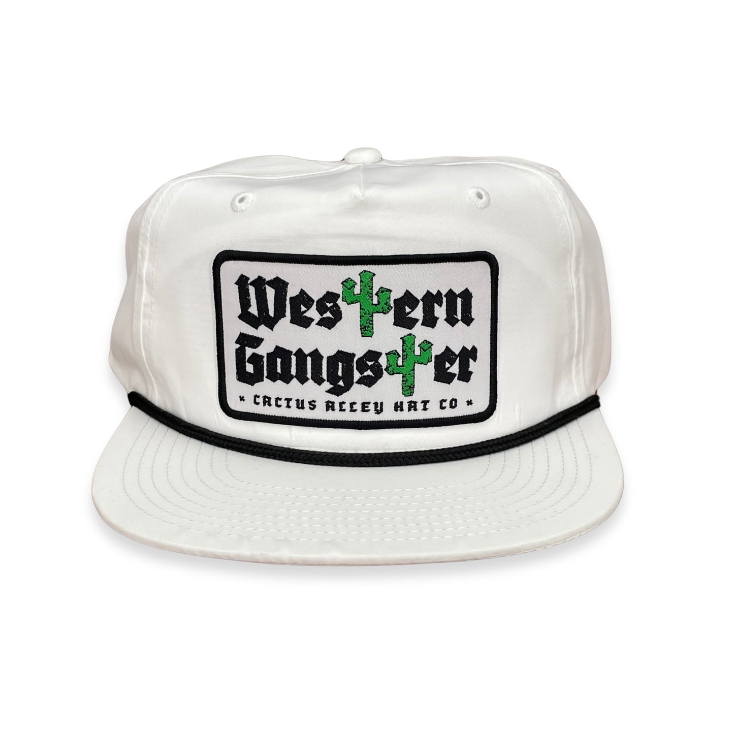 "Western Gangster"- CA256 White/ Black Rope, Snapback Cap (2024)