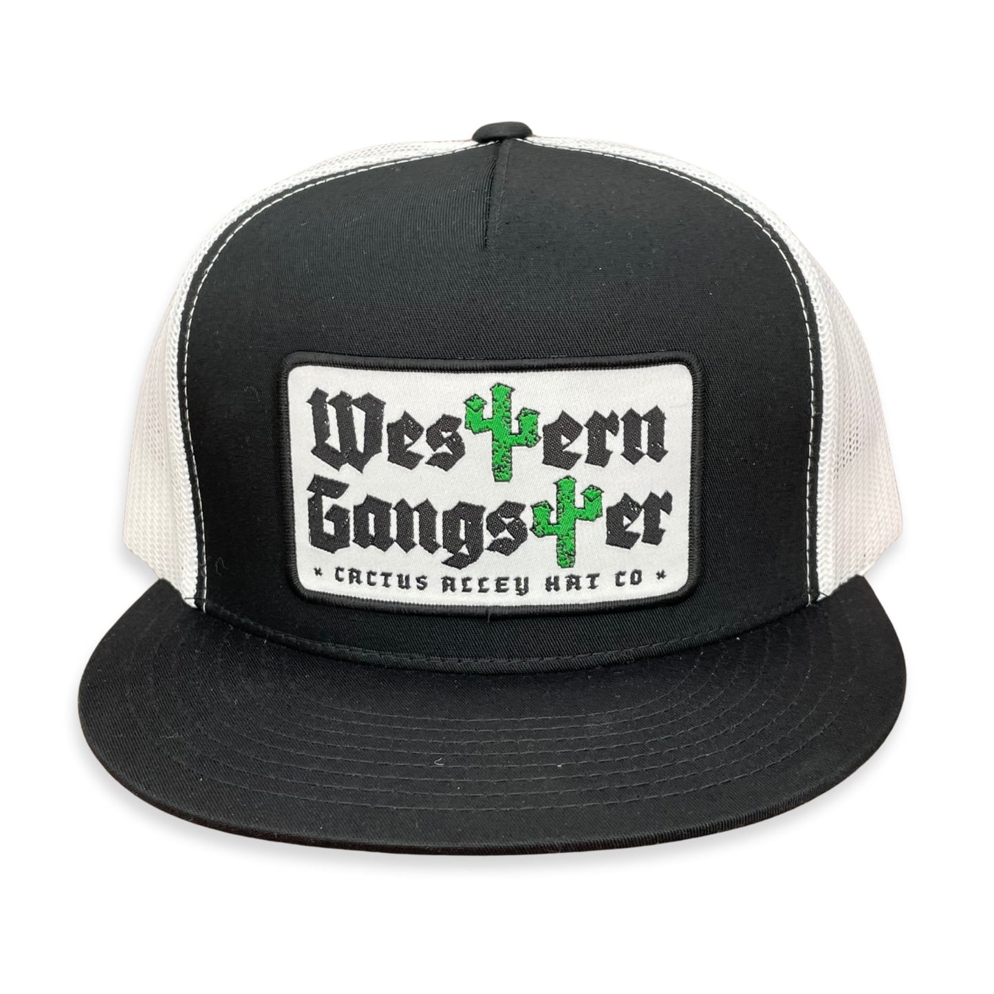 "Western Gangster" - CA6006 Black/ White Mesh, Snapback Cap (WESA JAN 2024)