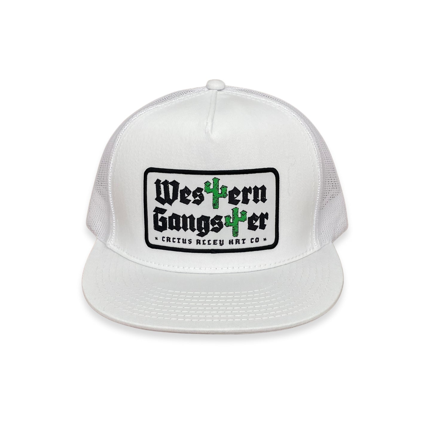 "Western Gangster" - CA6006 White/ White Mesh, Snapback Cap (WESA JAN 2024)