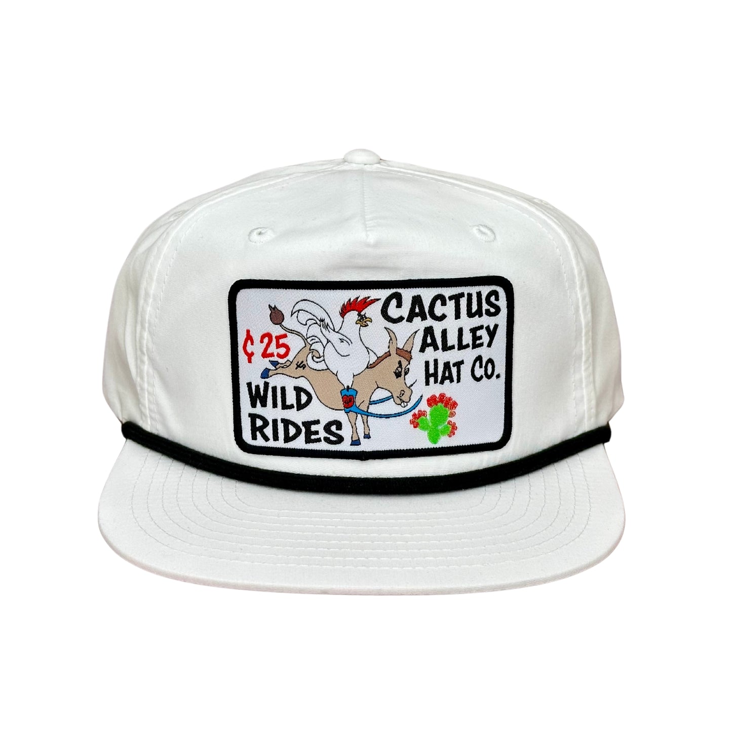 "Wild Rides" - CA256 White/ Black Rope, Snapback Cap (2024)