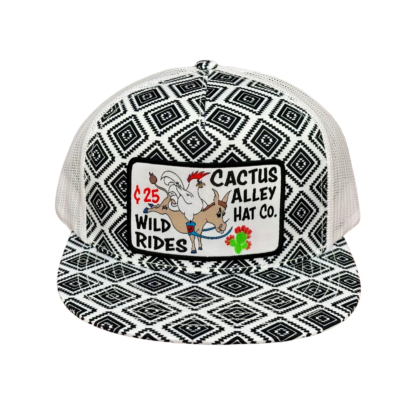 "Wild Rides" - CA Black/White Aztec, Snapback Cap (2024)