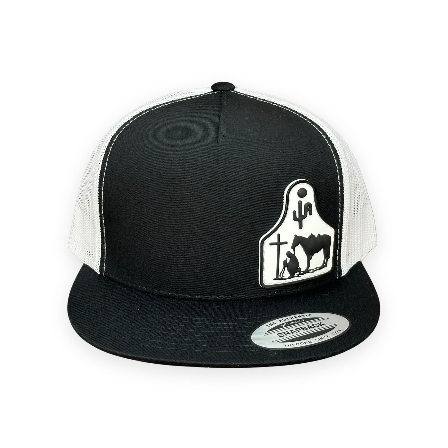 "Cowboy at the Cross" - 6006 Black/ White Mesh, Snapback Cap (2024)