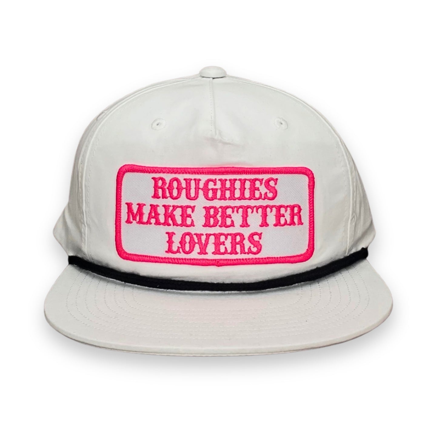 "PW Roughies BL"- CA 256 White/ Black Rope, Snapback Cap (2025)