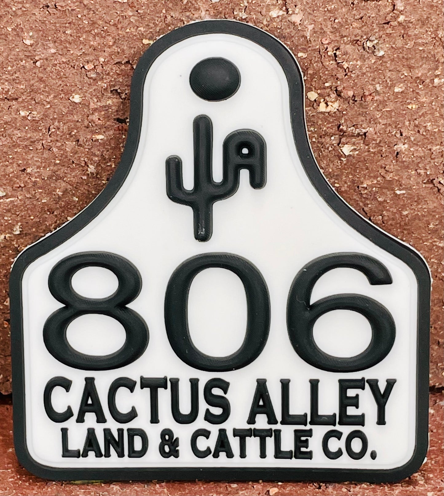 PVC101 (Area Code Ear Tag PVC Rubber Patch) - Can be Customized w/ Your Area Code