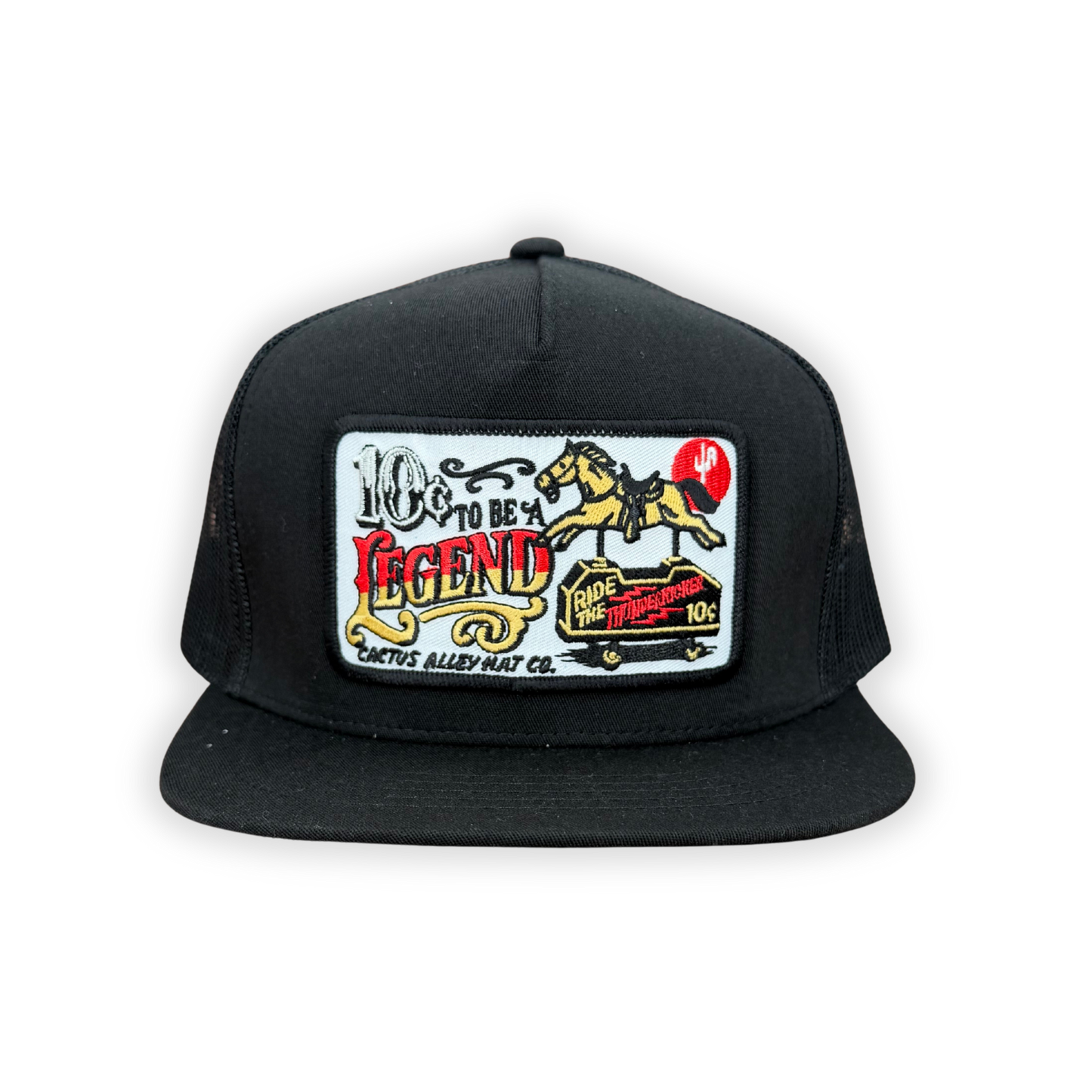 "10¢ Legend" - YOUTH CA 6006 Black/ Black Mesh, Snapback Cap