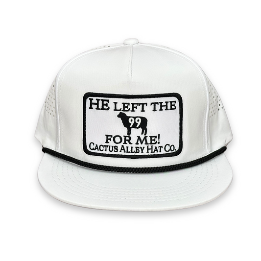 "99" - CA White Laser Holes/ Black Rope, Snapback Cap (2024)