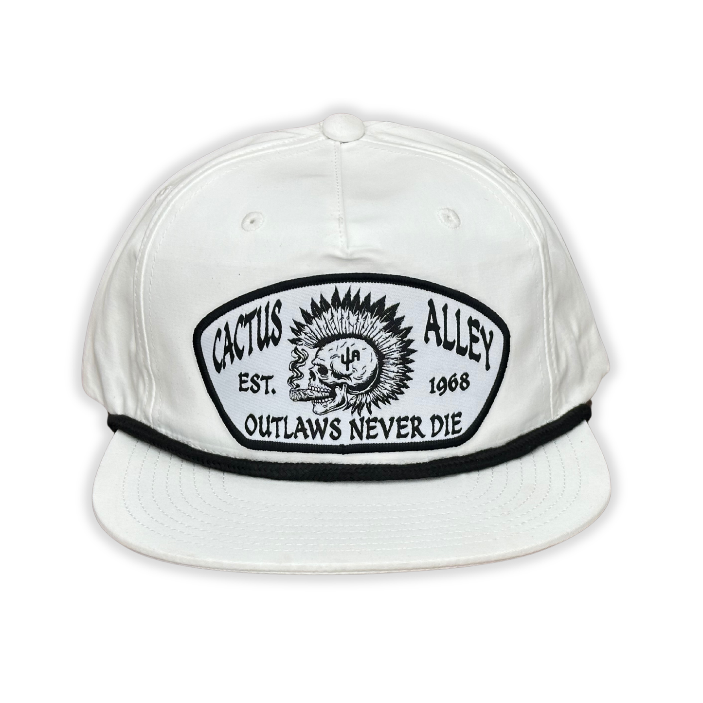 "Apache" - CA 256 White/ Black Rope, Snapback Cap