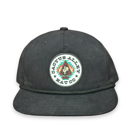 "Arrowhead"- CA 256 Black/ Black Rope, Snapback Cap (2025)