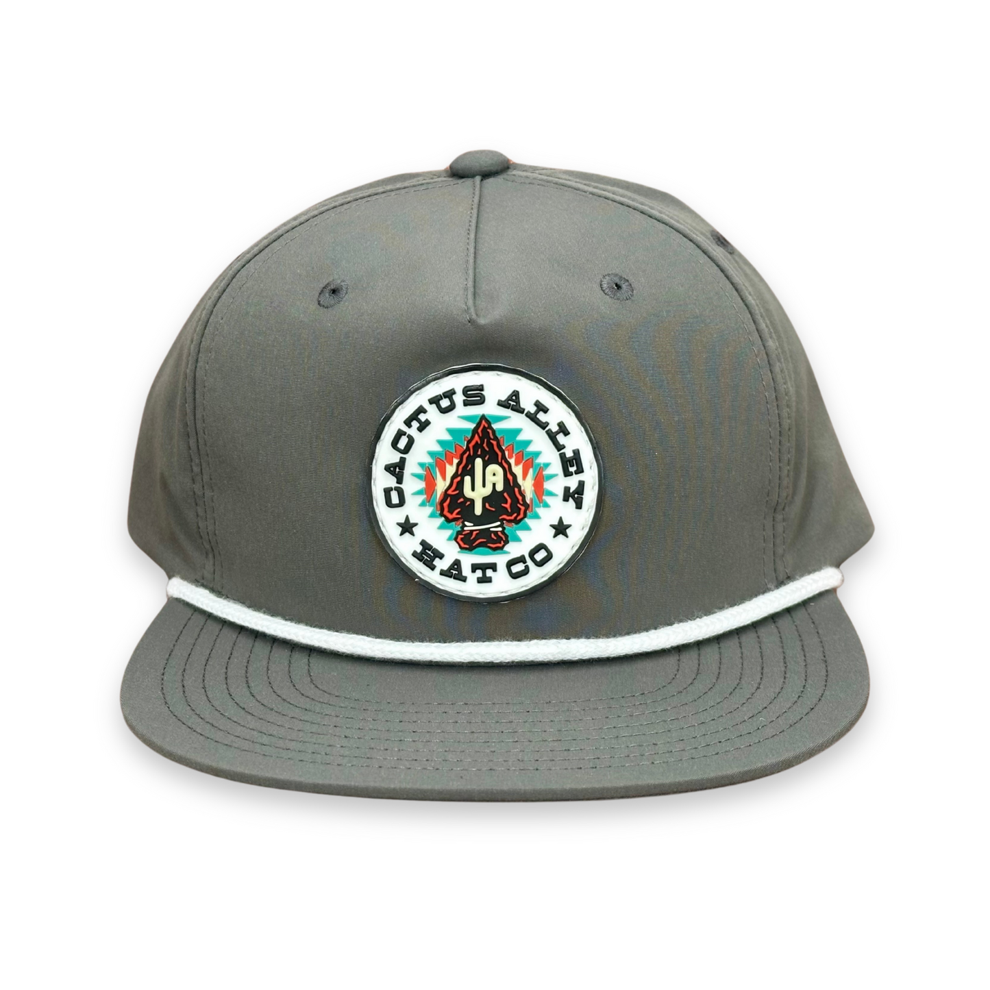 "Arrowhead" - CA256 Charcoal/ White Rope, Snapback Cap (2025)