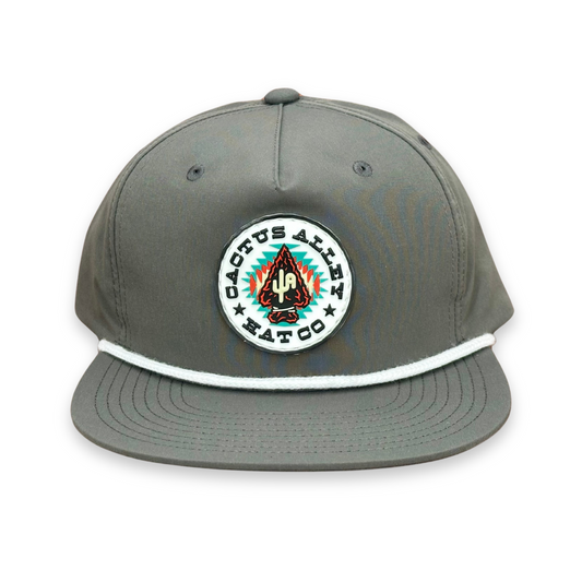 "Arrowhead" - CA256 Charcoal/ White Rope, Snapback Cap (2025)