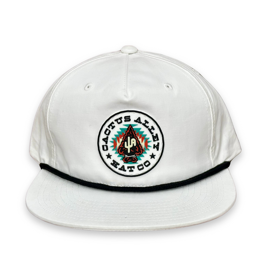 "Arrowhead"- CA 256 White/ Black Rope, Snapback Cap (2025)