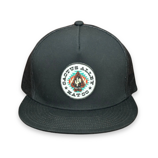 "Arrowhead" - 6006 Black/ BlackMesh, Snapback Cap (2025)