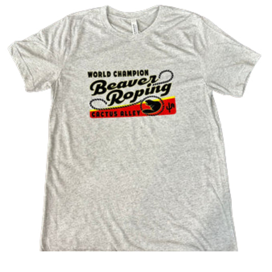 "Beaver Roping" - White Fleck Adult Tee (WESA JAN 2024)
