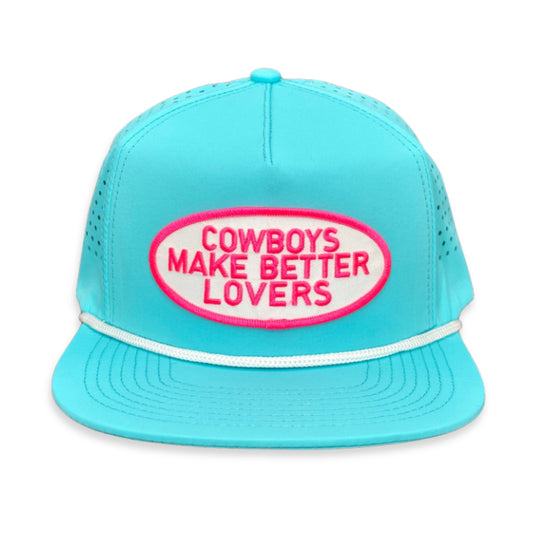 "PW Better Lovers" - CA Turquoise Laser Holes/ White Rope, Snapback Cap (WESA JAN 2024)