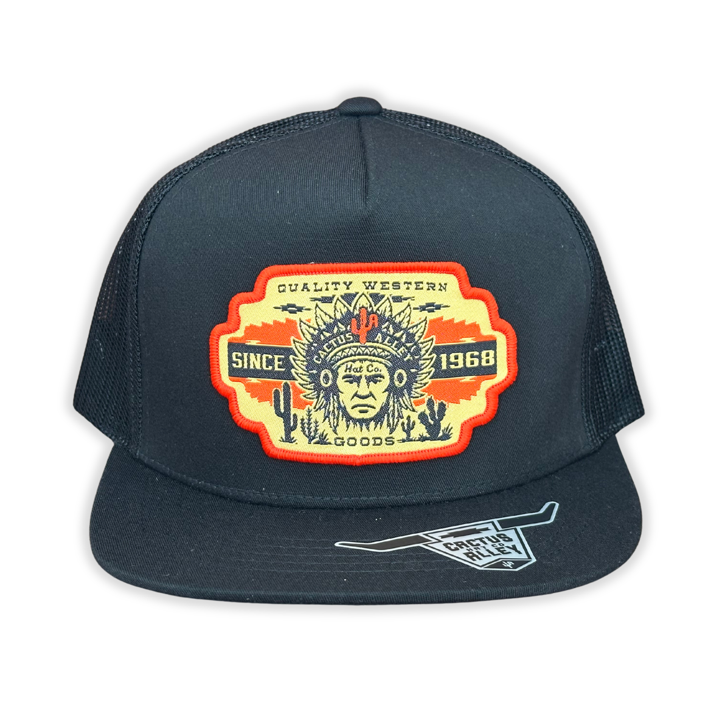 "Big Chief-BLK" - YOUTH CA 6006 Black/ Black Mesh, Snapback Cap