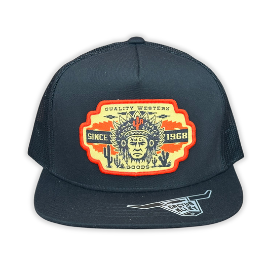 "Big Chief-BLK" - YOUTH CA 6006 Black/ Black Mesh, Snapback Cap