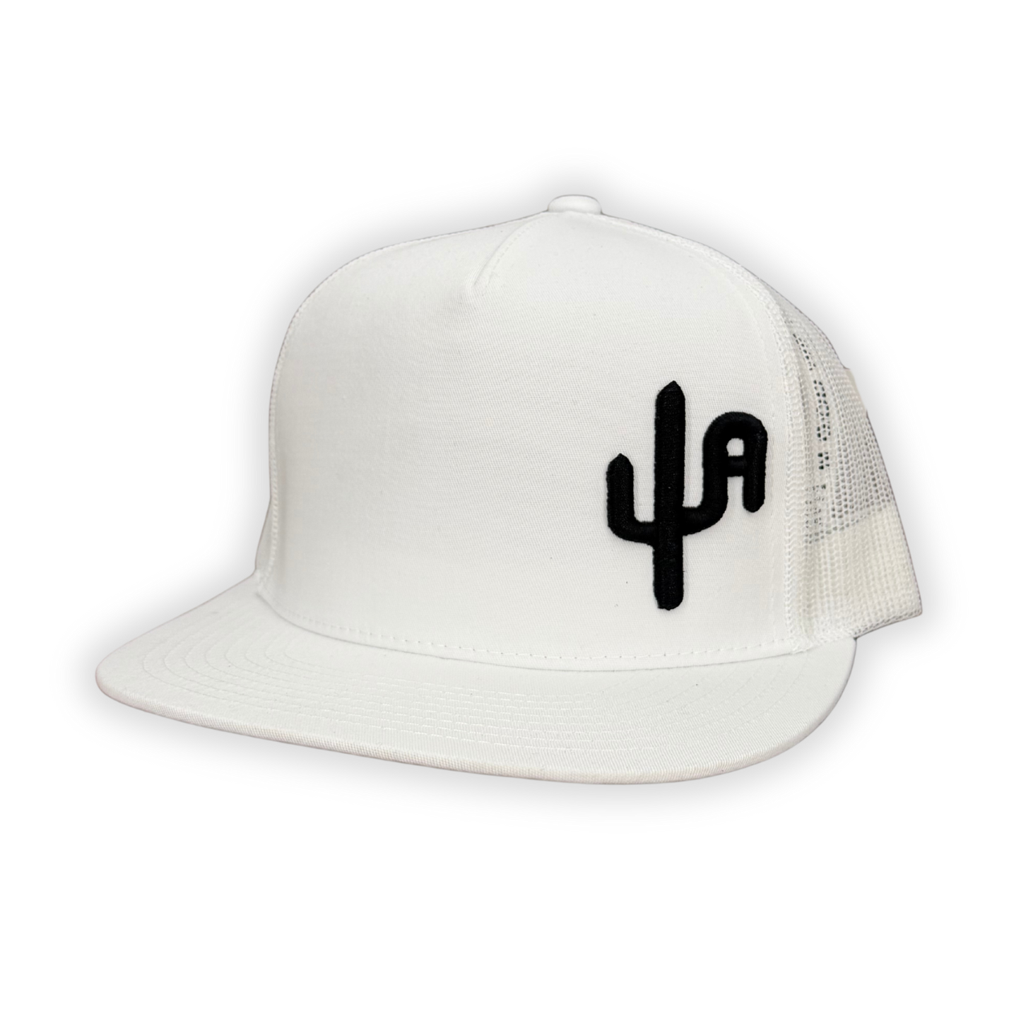 "Puff Daddy" Black Puff - CA 6006 White/ White Mesh, Snapback Cap