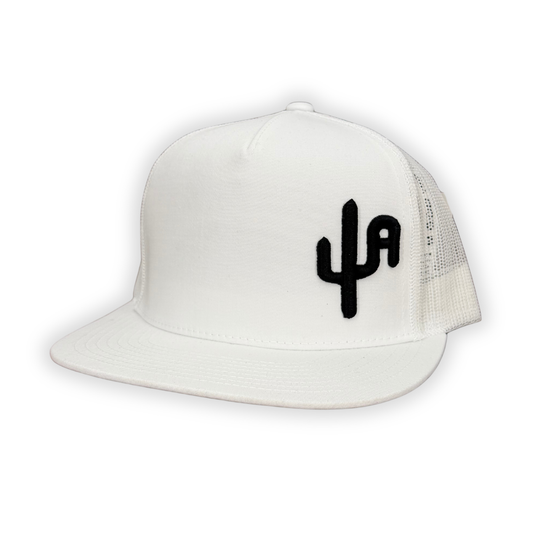 "Puff Daddy" Black Puff - CA 6006 White/ White Mesh, Snapback Cap