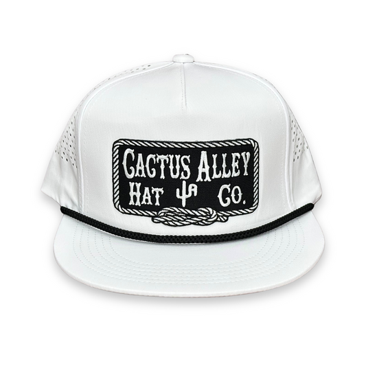 "Square Knot-BLK" - CA White Laser Holes/ Black Rope, Snapback Cap (2025)