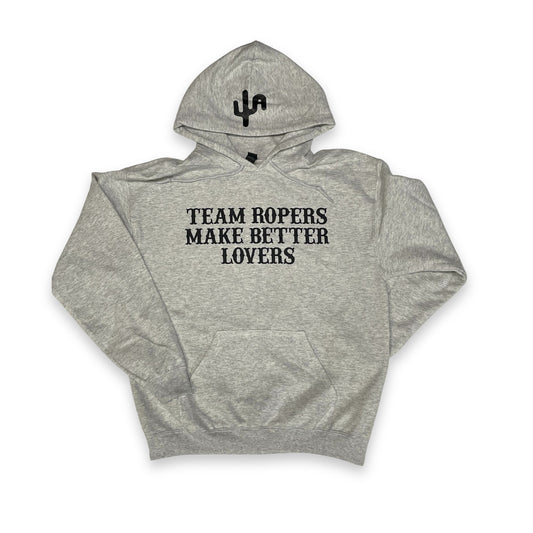 Black "Team Ropers BL" - Ash Grey Adult Hoodie (2025)
