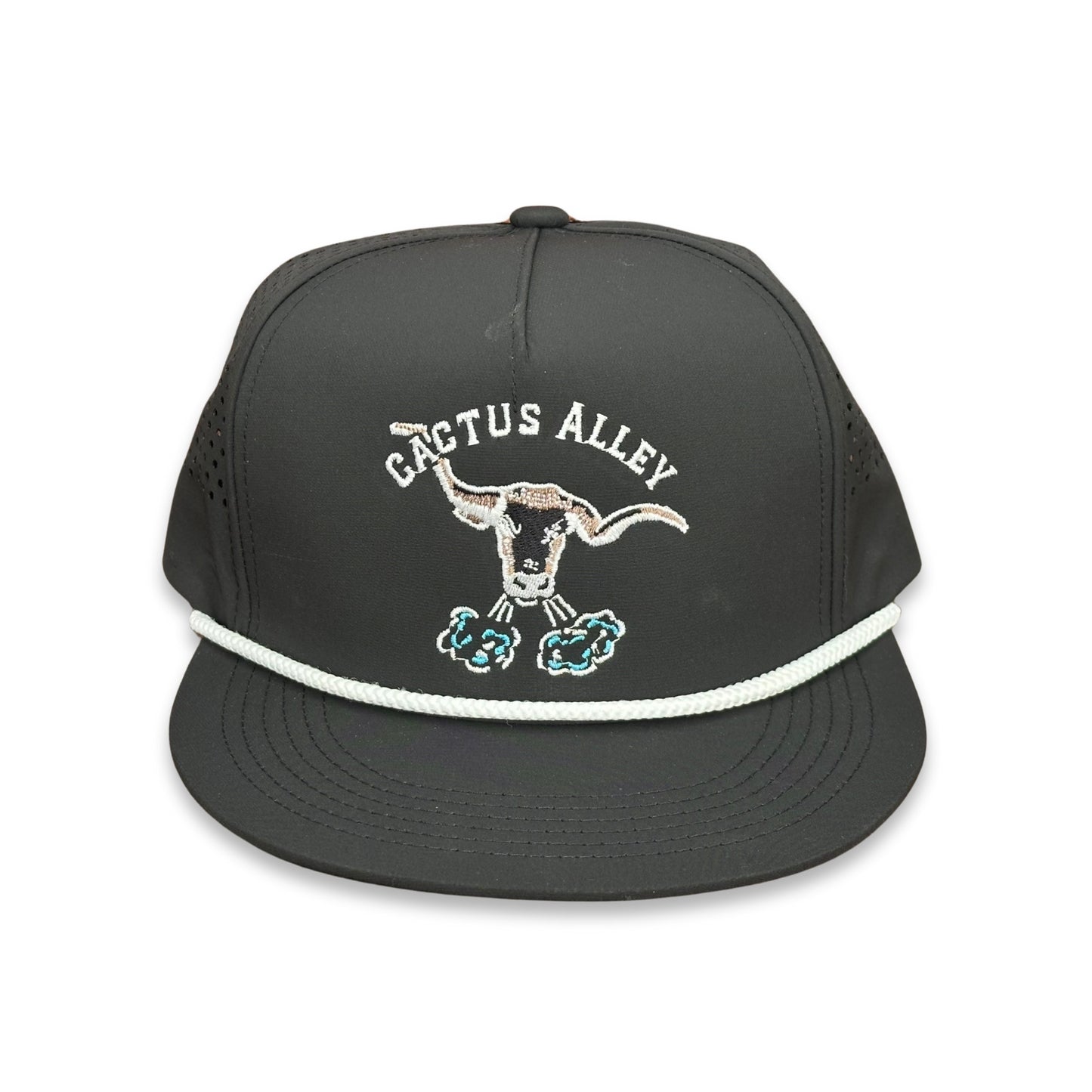 "Blowin Smoke" - CA Black Laser Holes/ White Rope, Snapback Cap (2025)