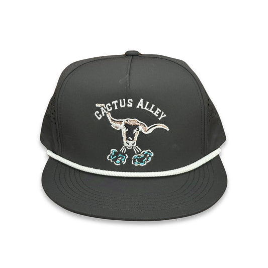 "Blowin Smoke" - CA Black Laser Holes/ White Rope, Snapback Cap (2025)