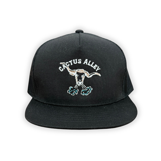 "Blowin' Smoke" - YOUTH CA 6006 Black/ Black Mesh, Snapback Cap