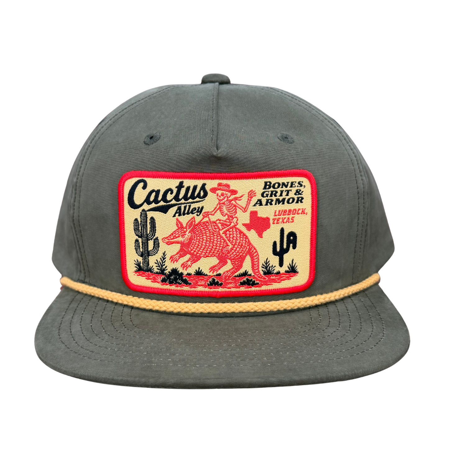 "Bones & Grit" - CA 256 Loden/ Amber Rope, Snapback Cap