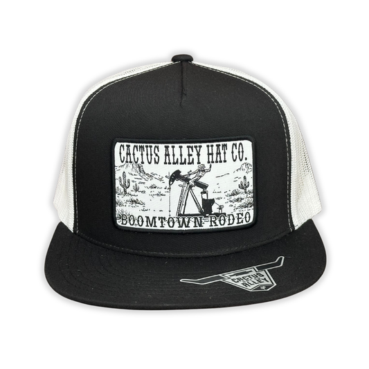 "Boomtown" - 6006 Black/ White Mesh, Snapback Cap