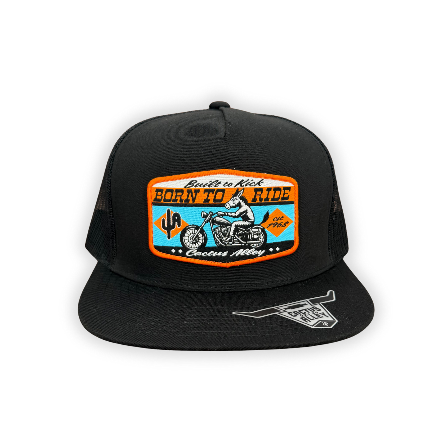 "Born to Ride" - 6006 Black/ Black Mesh, Snapback Cap