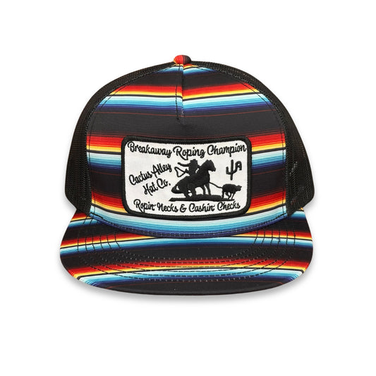 "Breakaway Roping"- CA Red Serape/ Black Mesh, Snapback Cap (2025)