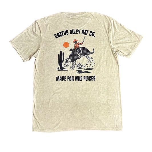 "Buckin Dillo" - Desert Tan Adult Tee (2024)