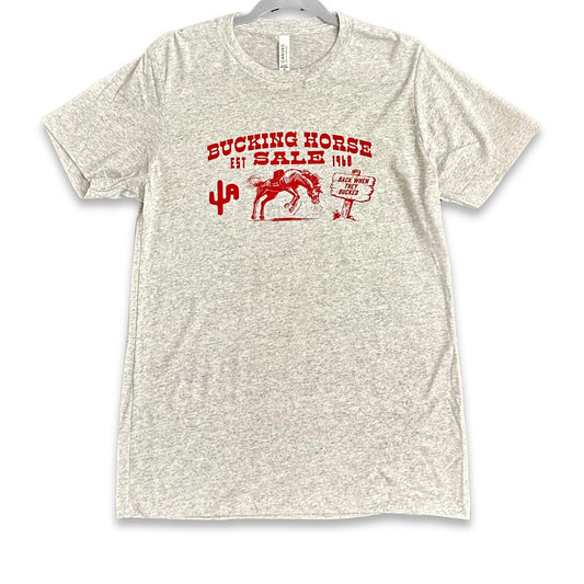 "Bucking Horse" - White Fleck Adult Tee (2024)