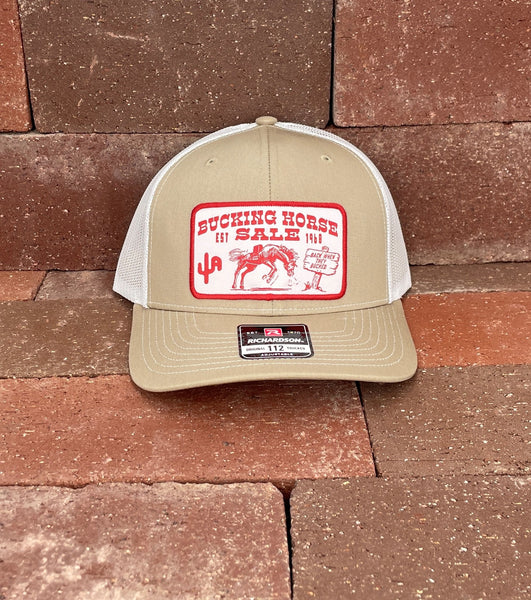 "Bucking Horse" - Richardson 112 Khaki/White Mesh, Snapback Cap (WESA JAN 2024)