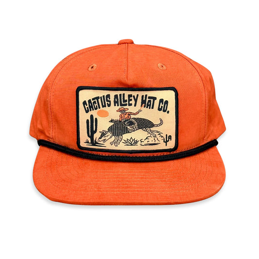 "Buckin Dillo" - CA256 Dark Orange/ Black Rope, Snapback Cap (2024)