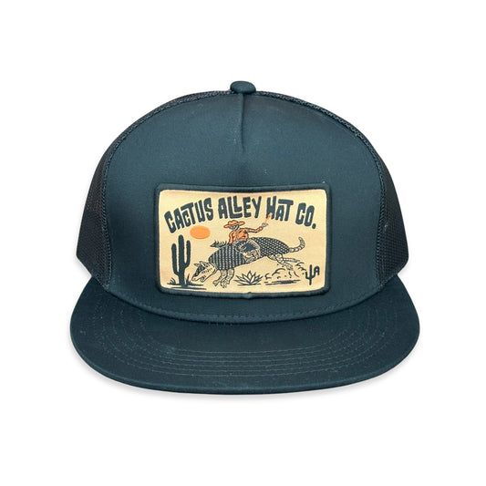 "Buckin Dillo" - 6006 Black/ Black Mesh, Snapback Cap (2024)