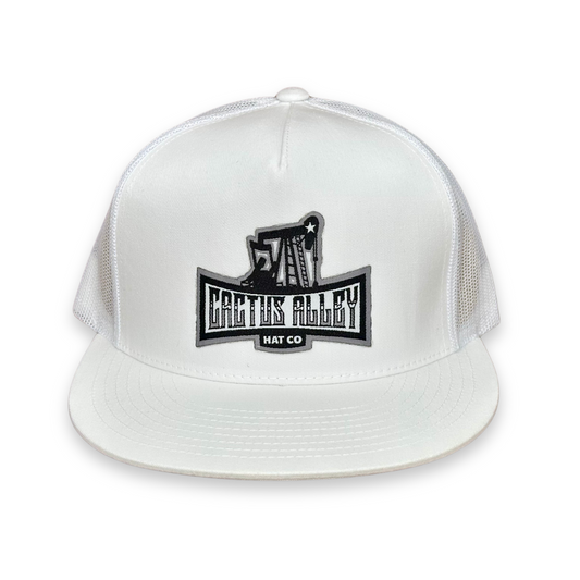 "BW Oil" - 6006 White/White Mesh, Snapback Cap