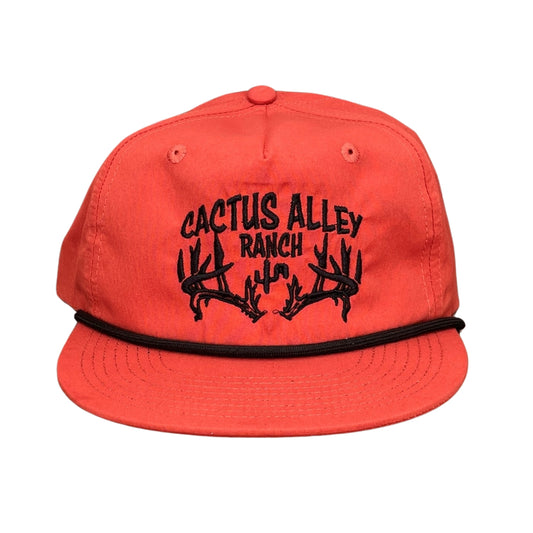 "Cactus Alley Ranch" - CA256 Dark Orange/ Black Rope, Snapback Cap- Black Stitch (WESA JAN 2024)