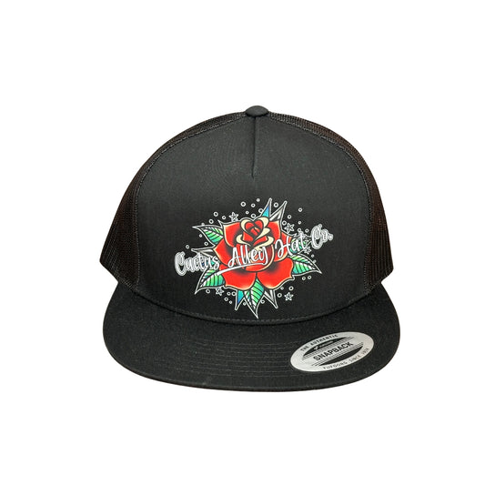 "Cactus Rose" - 6006 Black/ Black Mesh, Snapback Cap (2024)
