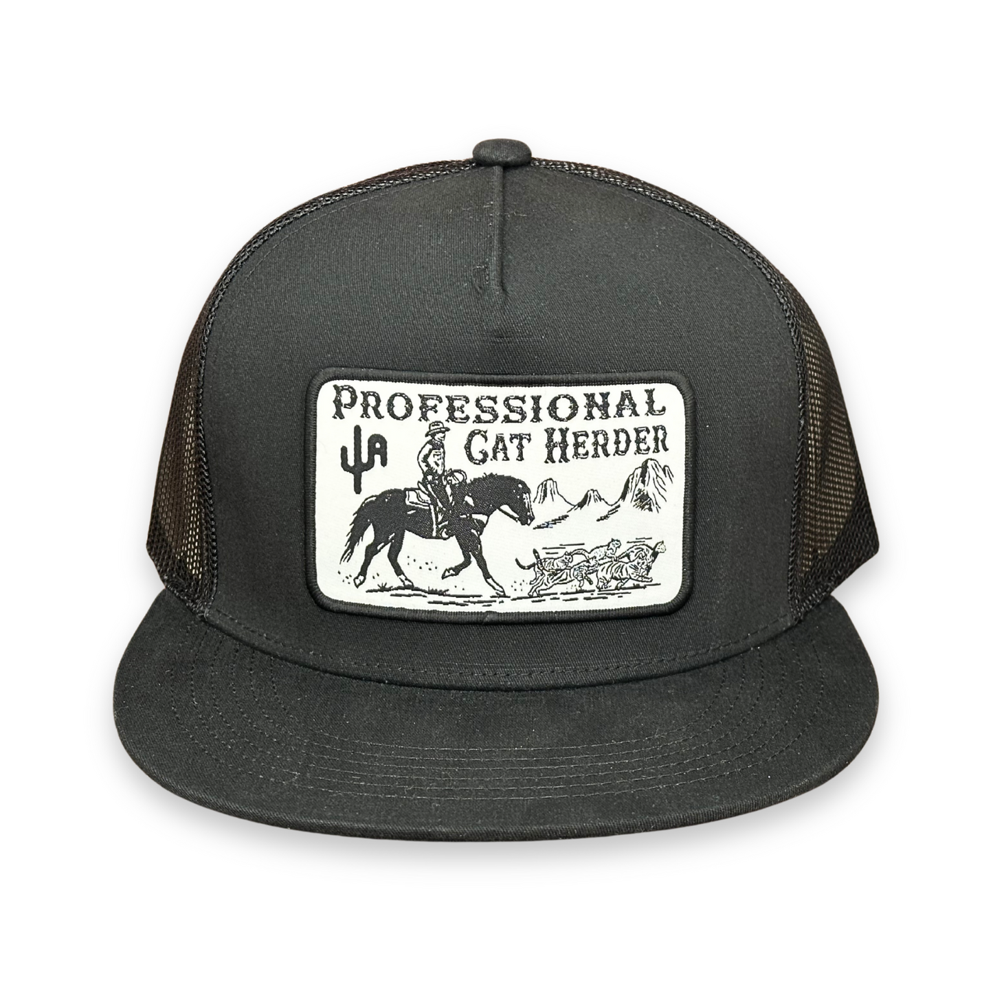 "Cat Herder" - 6006 Black/ Black Mesh, Snapback Cap (2025)