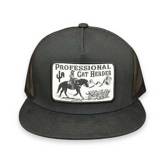 "Cat Herder" - 6006 Black/ Black Mesh, Snapback Cap (2025)
