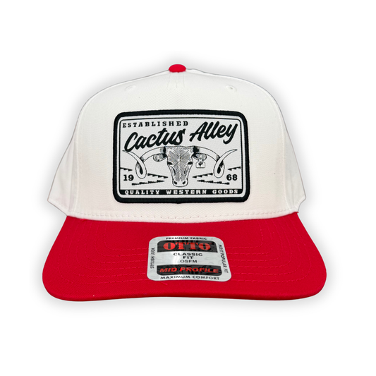 "Cattle Drive" - OTTO Mid Profile Red Bill/ White, Snapback Cap